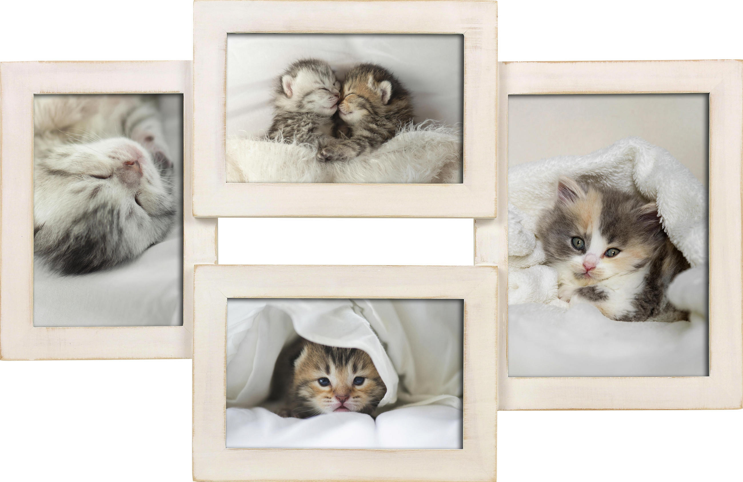 Collagen-Bilderrahmen in Weiß