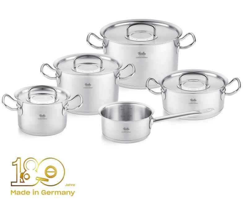 KOCHTOPFSET Original-Profi Collection® Retro 5-teilig  - Edelstahlfarben, Basics, Metall - Fissler