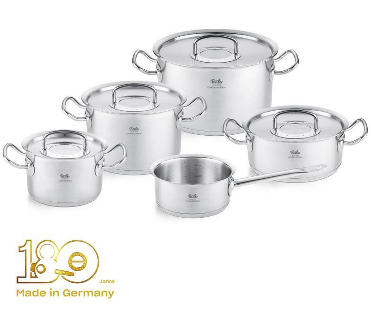 KOCHTOPFSET Original-Profi Collection® Retro 5-teilig  - Edelstahlfarben, Basics, Metall - Fissler