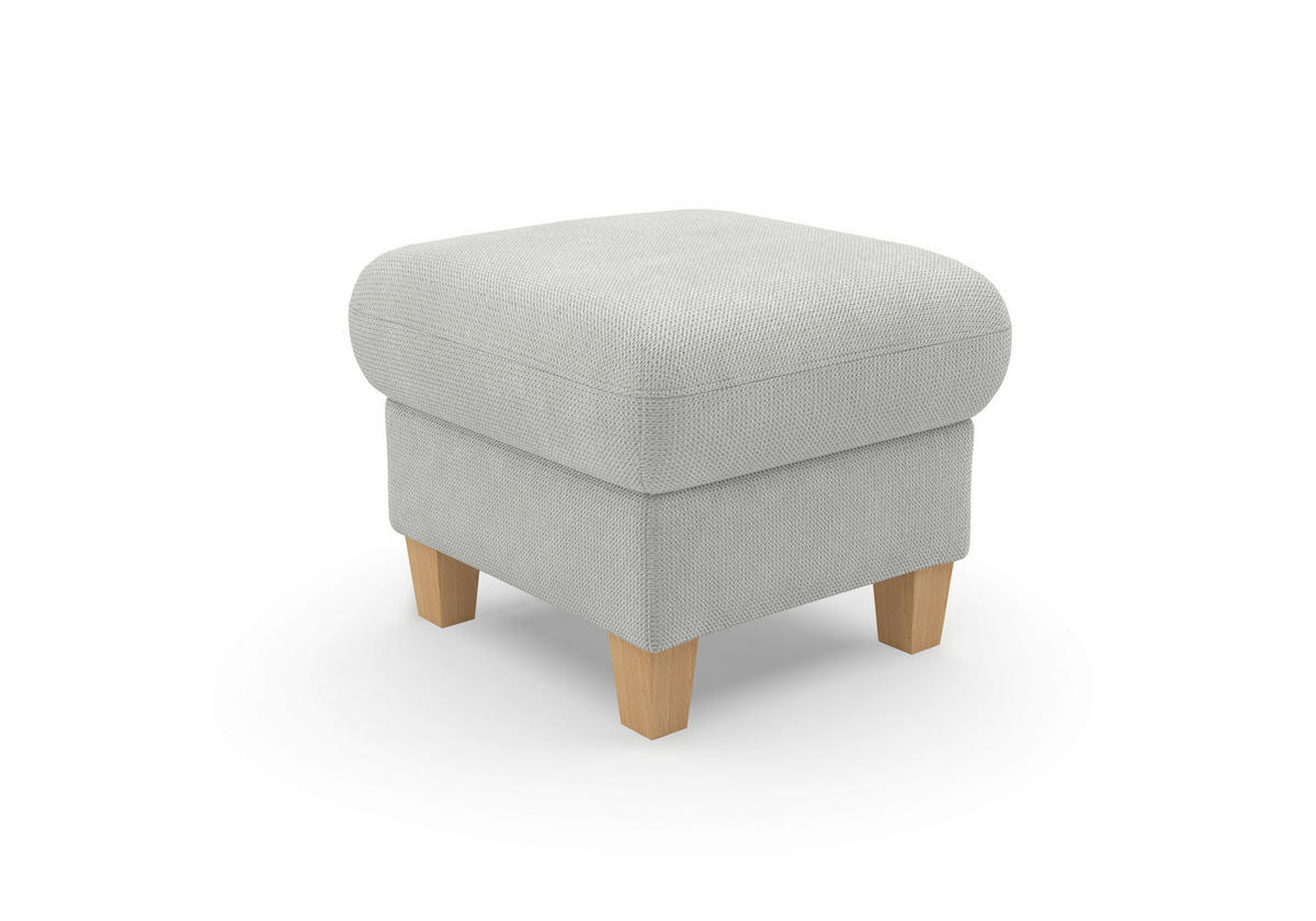 HOCKER GLENDALE E Flachgewebe Silberfarben  - Eichefarben/Silberfarben, KONVENTIONELL, Holz/Textil (58/48/58cm) - Sit & More