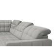ECKSOFA in Webstoff Hellgrau  297/216 cm  - Hellgrau/Schwarz, Design, Holz/Textil (297/216cm) - Xora