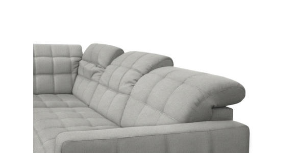 ECKSOFA in Webstoff Hellgrau 297/216 cm - Hellgrau/Schwarz, Design, Holz/Textil (297/216cm) - Xora