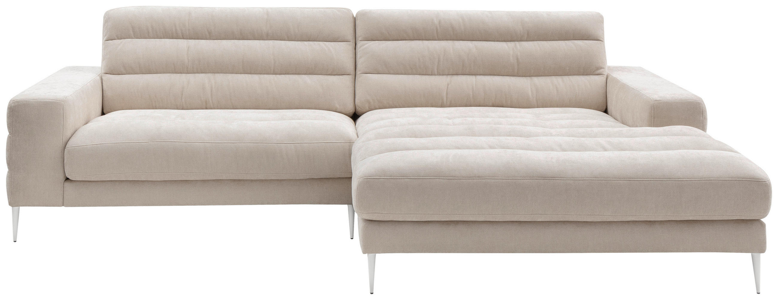 ECKSOFA Chenille Naturfarben  - Naturfarben, Design, Textil/Metall (293/207cm) - Dieter Knoll