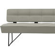ECKBANK 227/165 cm  in Hellgrau  - Hellgrau/Schwarz, Design, Leder/Metall (227/165cm) - Moderano