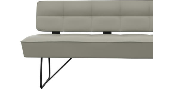 ECKBANK 227/165 cm  in Hellgrau  - Hellgrau/Schwarz, Design, Leder/Metall (227/165cm) - Moderano