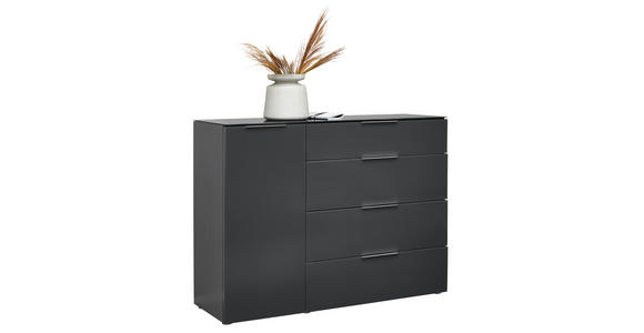 SIDEBOARD in 135/101/40,5 cm - Anthrazit/Alufarben, Design, Glas/Holzwerkstoff (135/101/40,5cm) - Voleo