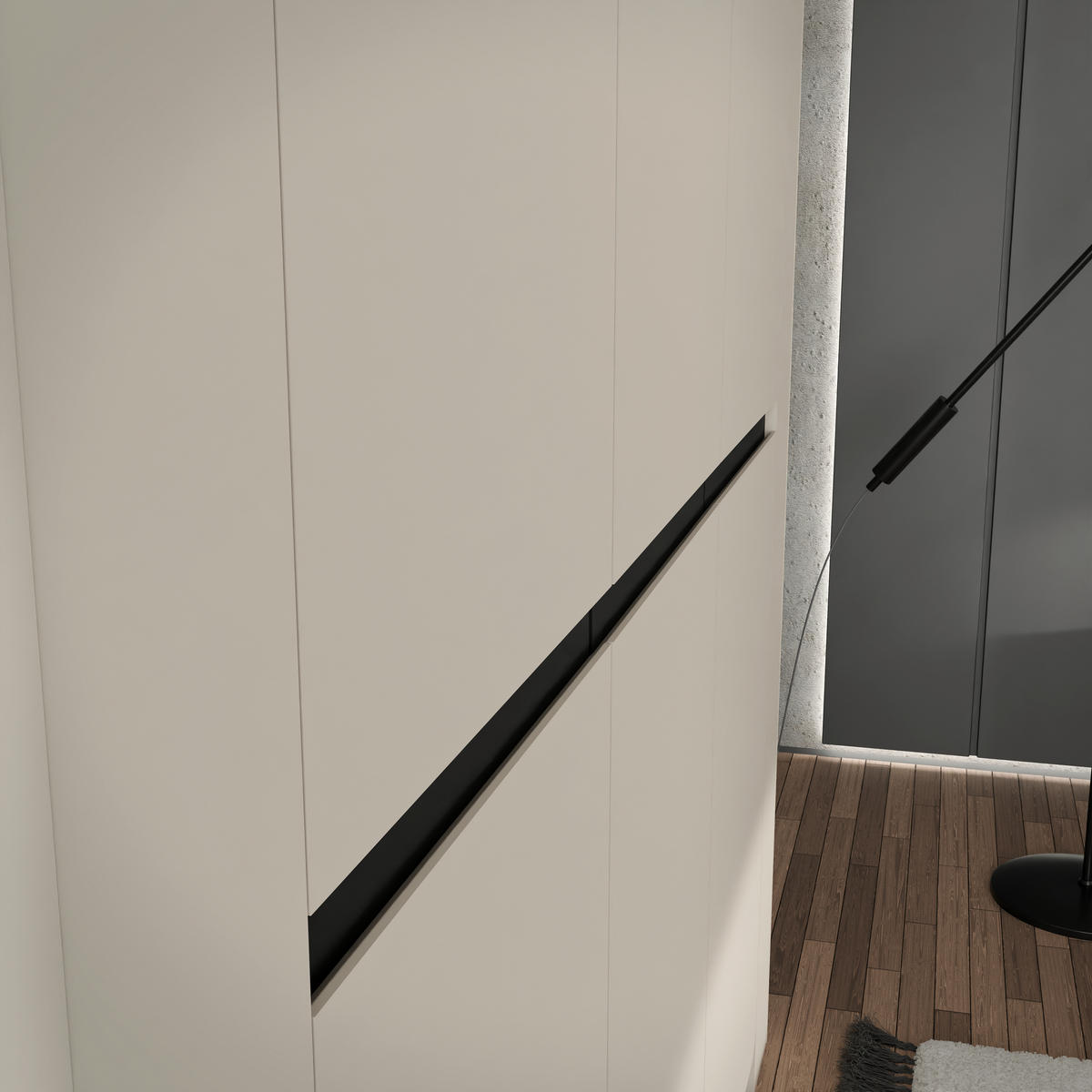 Dulap Cu Uși Rotative, 240/213,6/62,7 cm, negru, nisipiu - nisipiu/negru, Basics, plastic/metal (240/213,6/62,7cm) - Hom`in