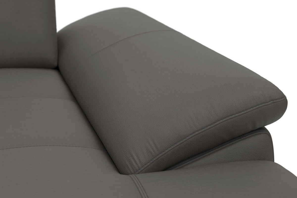SEDACÍ SOUPRAVA, kůže, mokka - černá/mokka, Basics, kov/textil (223/363/176cm) - Sit & More