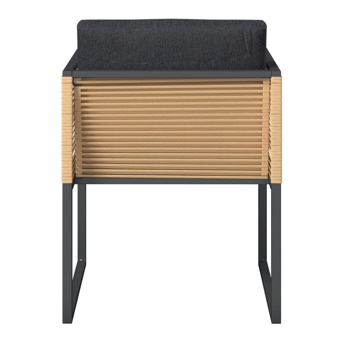 BALKONSET  3-teilig  - Dunkelgrau/Anthrazit, MODERN, Kunststoff/Textil (69,5/74/70cm) - Ambia Garden