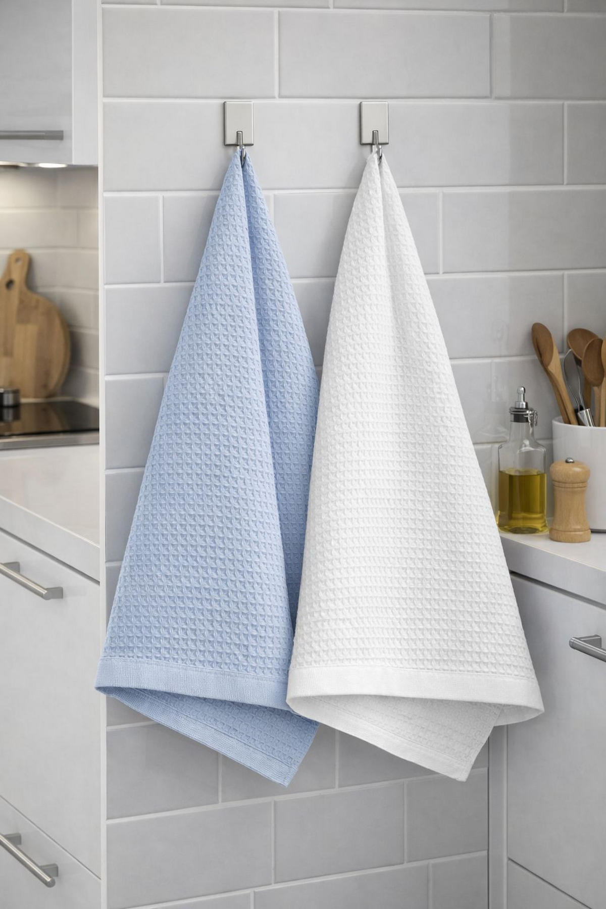 KRPA ZA POSUĐE plava  POLIRKA WAFFLE  - plava, Konvencionalno, tekstil (50/70cm)