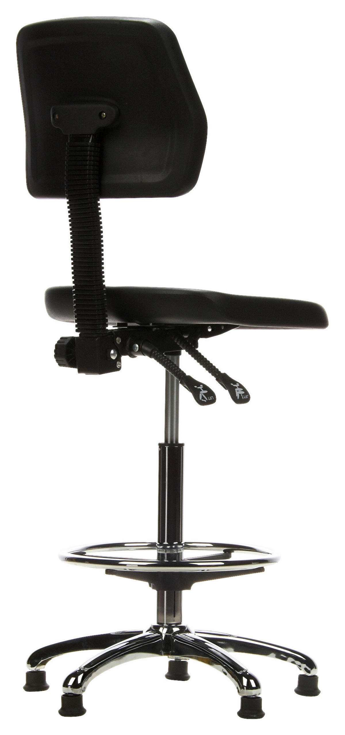 KONTORSPALL  svart, kromfärg  - kromfärg/svart, Modern, metall/plast (42/129/40cm) - MID.YOU