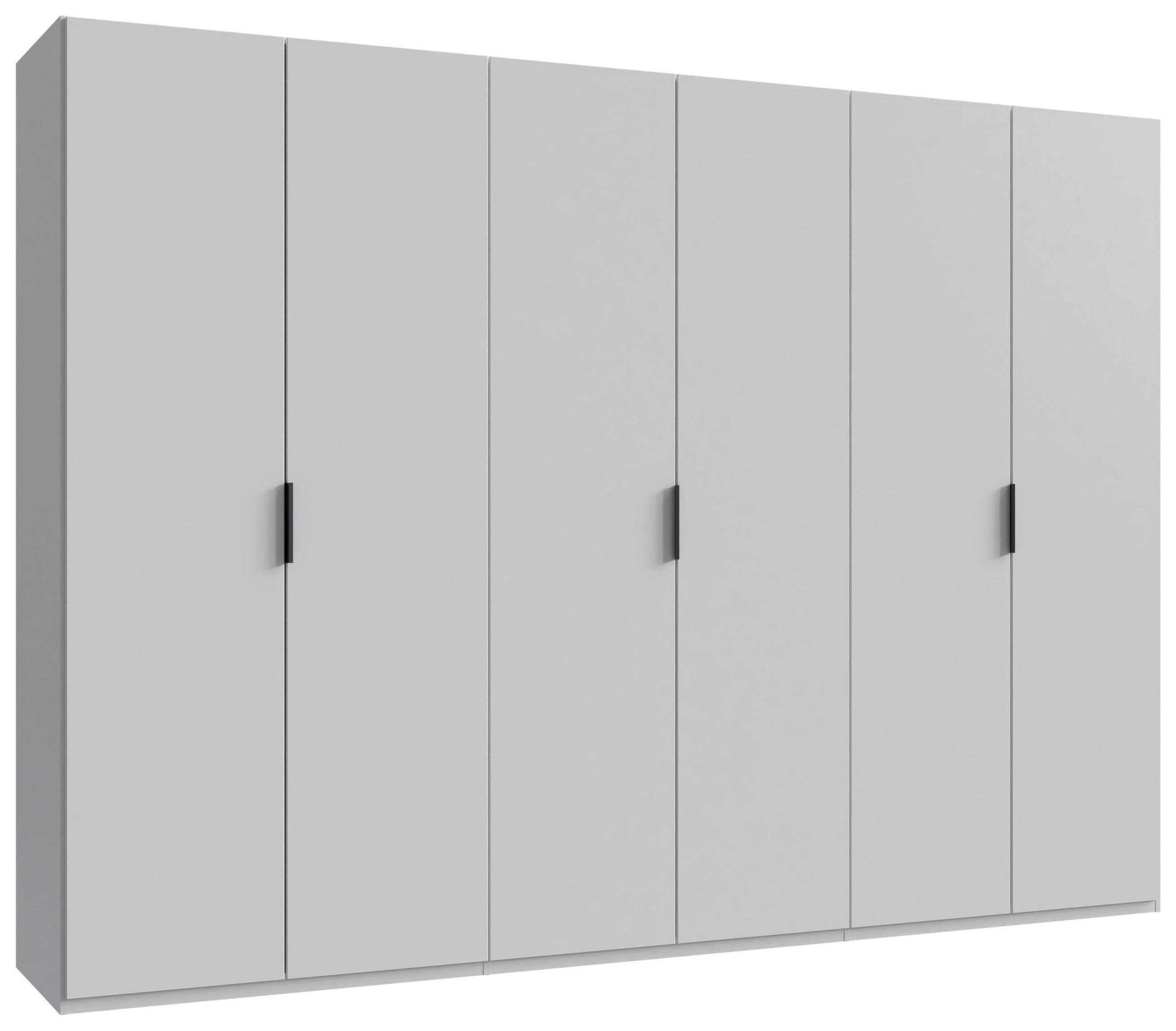 GARDEROB MED VIKDÖRRAR 300/216/58 cm 3-dörrar - vit/svart, Design, trämaterial (300/216/58cm) - Boxxx