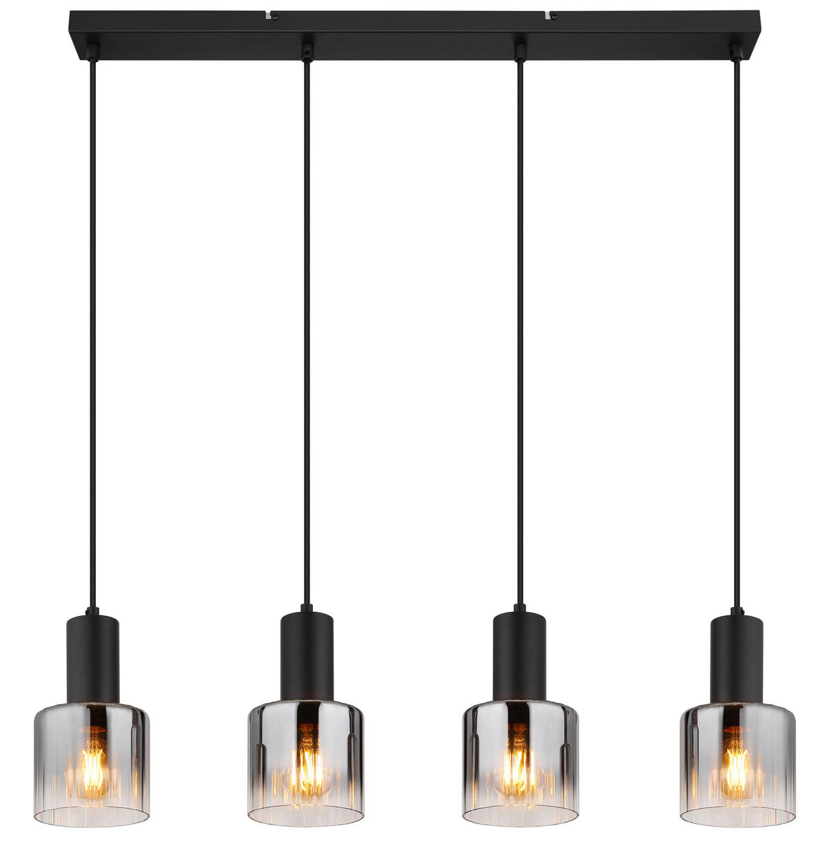 HÄNGELEUCHTE JACK  74 cm  - Schwarz/Grau, Trend, Glas/Kunststoff (74cm)