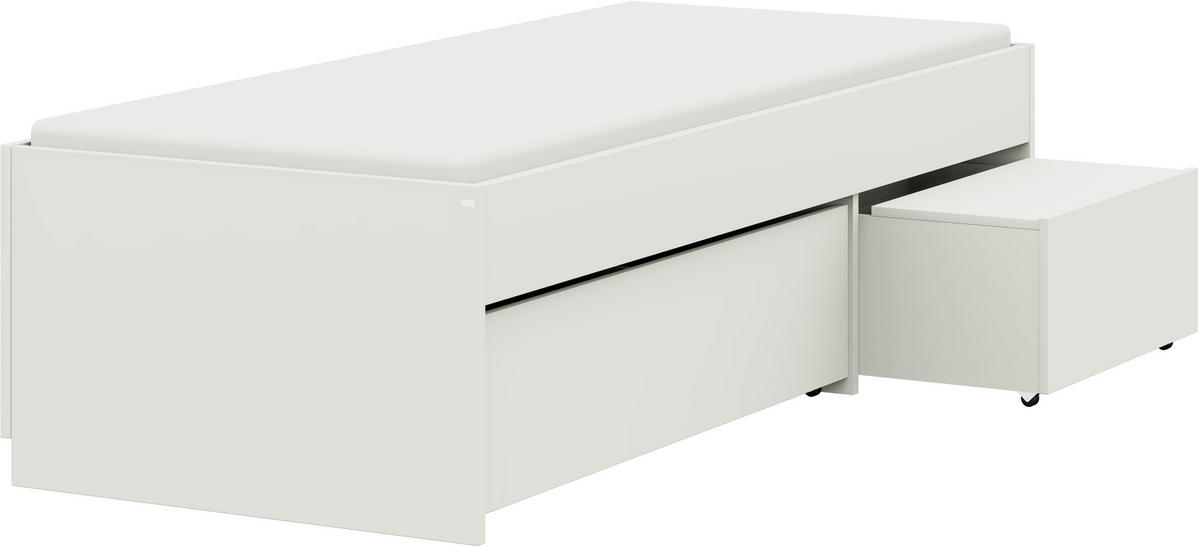 STAURAUMBETT 120/200 cm  in Weiss   - Weiss, Design, Holzwerkstoff (120/200cm) - Cantus