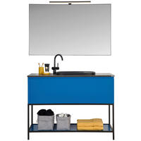 BADEZIMMER 120 cm  - Dunkelblau, Design, Glas/Holzwerkstoff (120cm) - Dieter Knoll