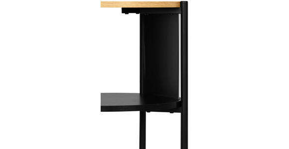 BEISTELLTISCH 44/44/44 cm Naturfarben, Schwarz rund - Schwarz/Naturfarben, Trend, Holzwerkstoff/Metall (44/44/44cm) - Xora