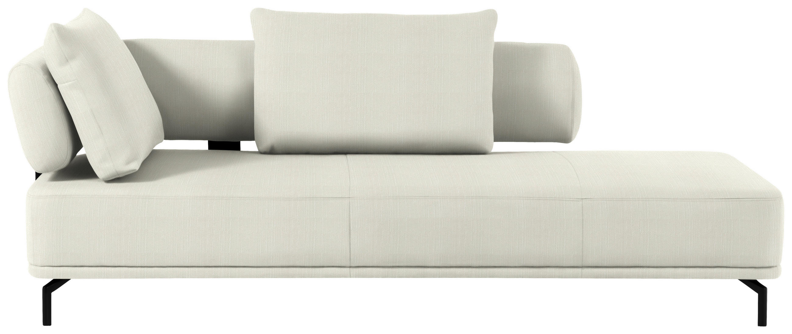RÉCAMIERE in Flachgewebe Naturfarben  - Schwarz/Naturfarben, Design, Textil/Metall (227/89/101cm) - Dieter Knoll