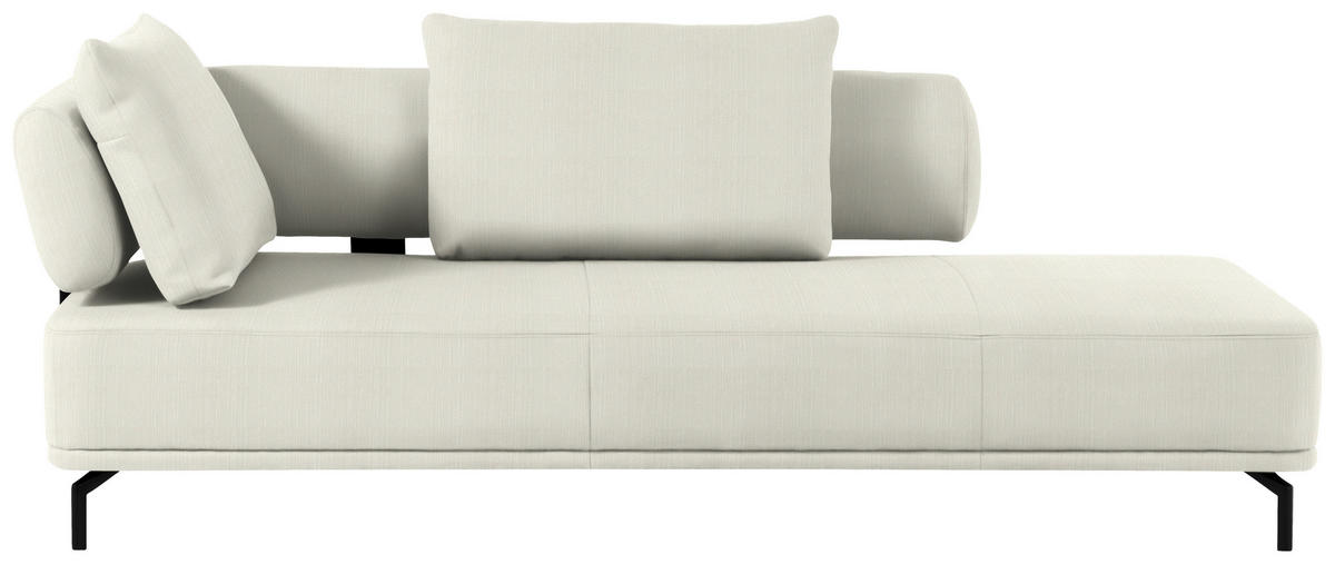 RÉCAMIERE in Flachgewebe Naturfarben  - Schwarz/Naturfarben, Design, Textil/Metall (227/89/101cm) - Dieter Knoll