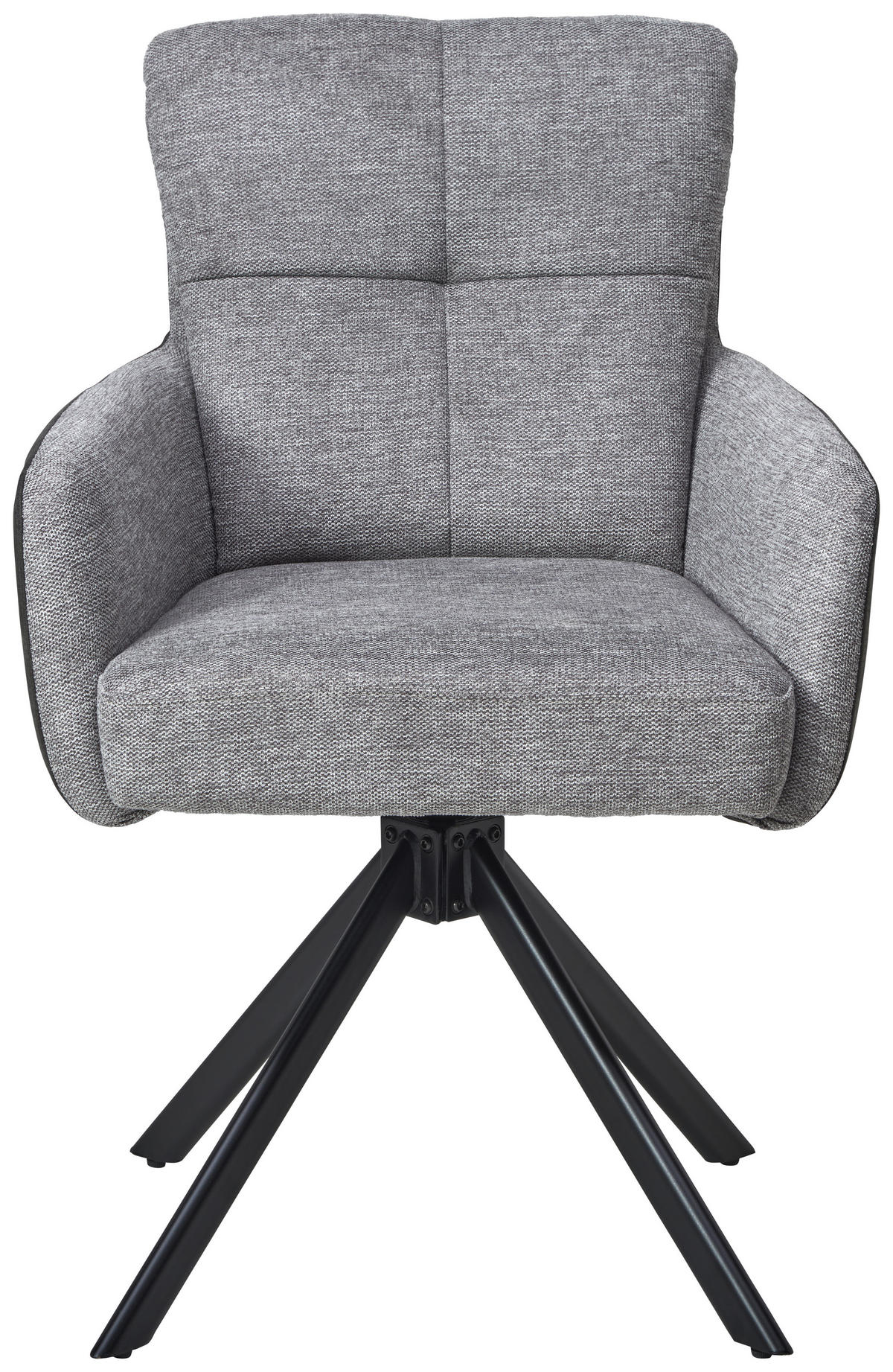 ARMLEHNSTUHL  in Eisen Leinenoptik  - Schwarz/Grau, LIFESTYLE, Holz/Textil (60/88/67cm) - MID.YOU