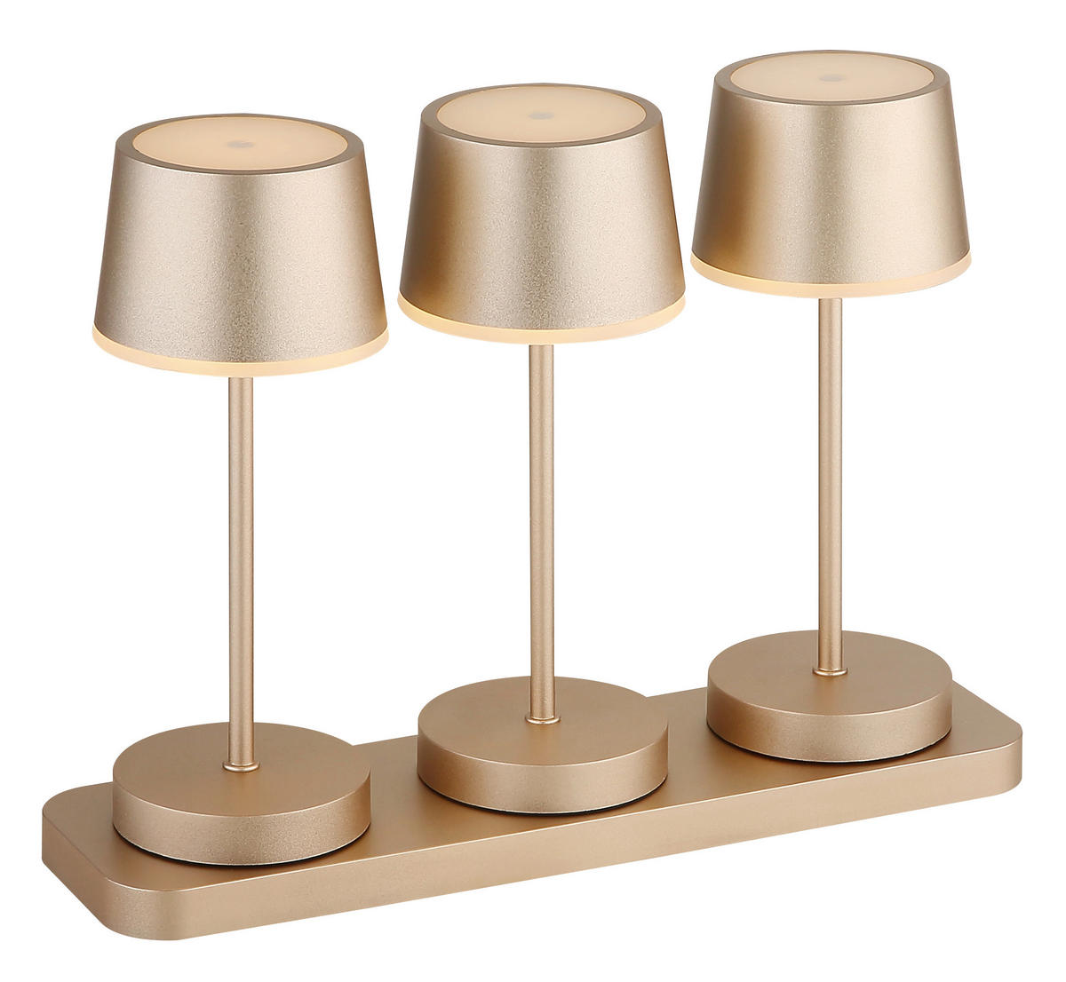 AKKU-TISCHLEUCHTE Dawson 8,3/20 cm  - Champagner/Opal, Design, Kunststoff/Metall (8,3/20cm) - Globo