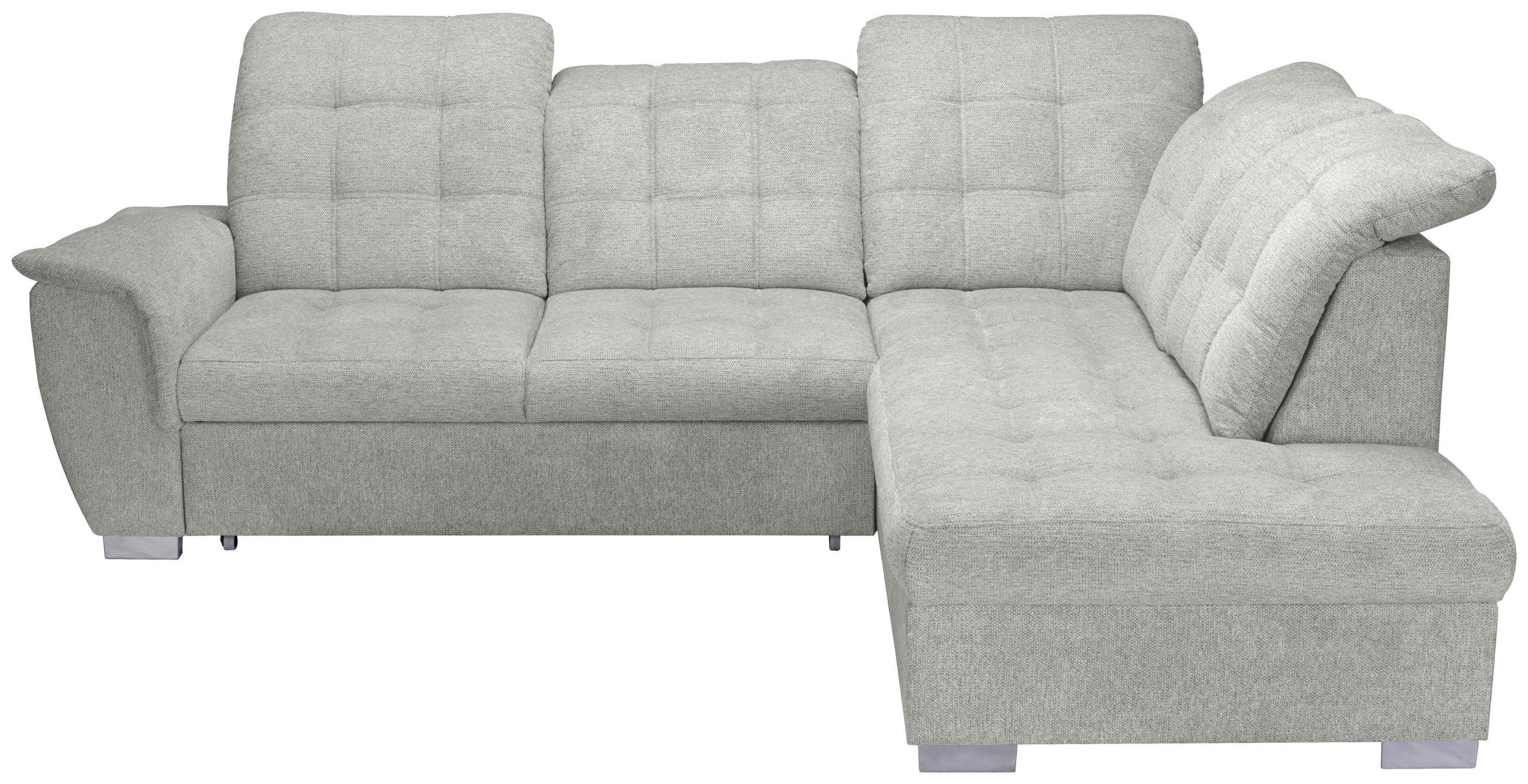 ECKSOFA Beige Chenille  - Chromfarben/Beige, KONVENTIONELL, Kunststoff/Textil (260/205cm) - Carryhome