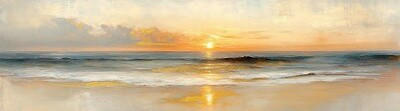 Euroart Aluminiumbild Golden Beach Iii Mehrfarbig 180x50x2 cm