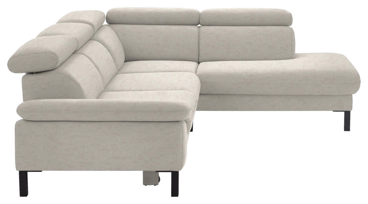 ECKSOFA in Flachgewebe Beige  - Beige/Schwarz, Design, Holzwerkstoff/Textil (272/217cm) - Pure Home Comfort
