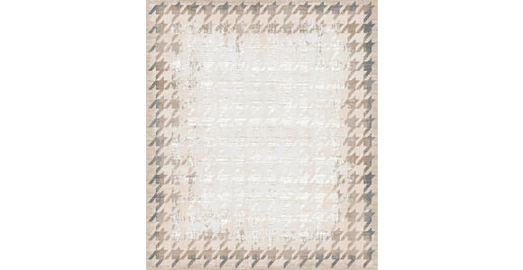 WEBTEPPICH 160/230 cm Houndstooth Border  - Beige, Design, Textil (160/230cm) - Dieter Knoll