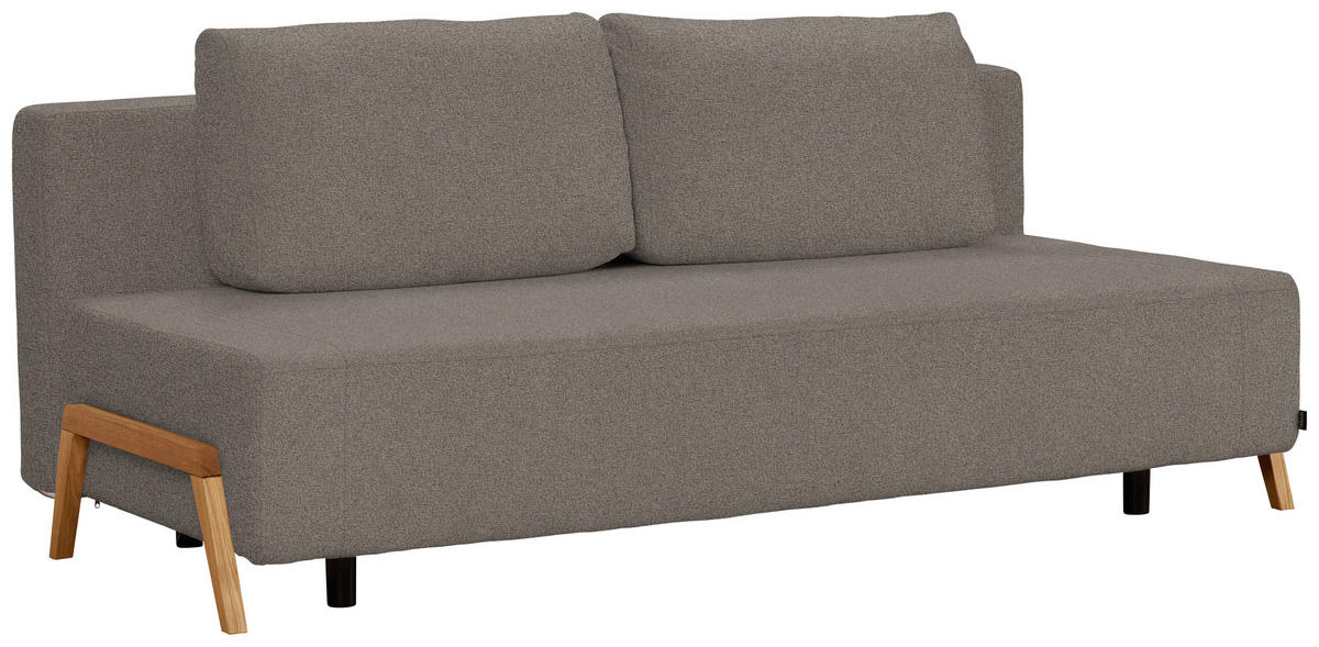 SCHLAFSOFA  mit Stoffauswahl, Liegefunktion, Schlafen auf Sitzhöhe Chenille Taupe  - Taupe/Naturfarben, Design, Holz/Textil (211/88/102cm) - Niels Andersson