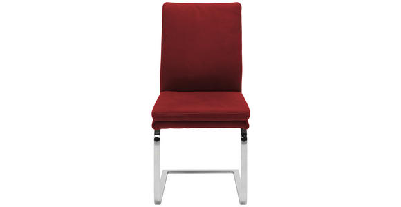 SCHWINGSTUHL in Stahl Mikrofaser - Chromfarben/Bordeaux, Design, Textil/Metall (47/100/64cm) - Novel