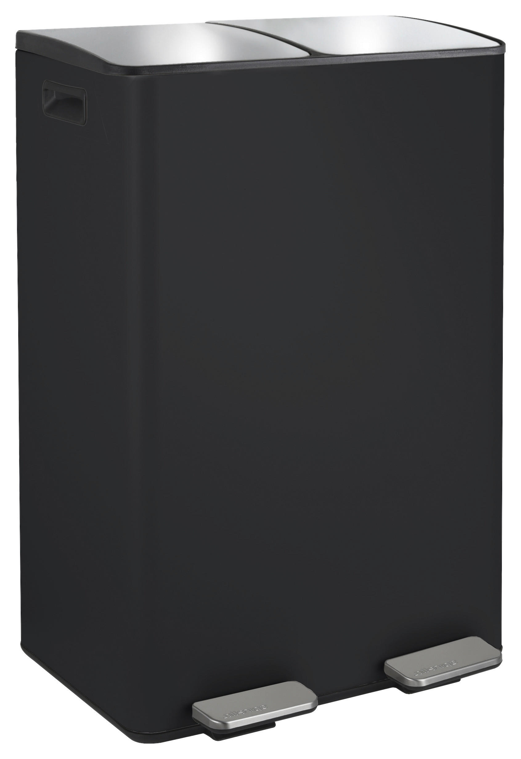 ABFALLEIMER 60 L  - Schwarz, Basics, Kunststoff/Metall (45/30/71cm) - Spirella