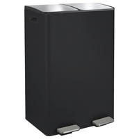 ABFALLEIMER 60 L  - Schwarz, Basics, Kunststoff/Metall (45/30/71cm) - Spirella