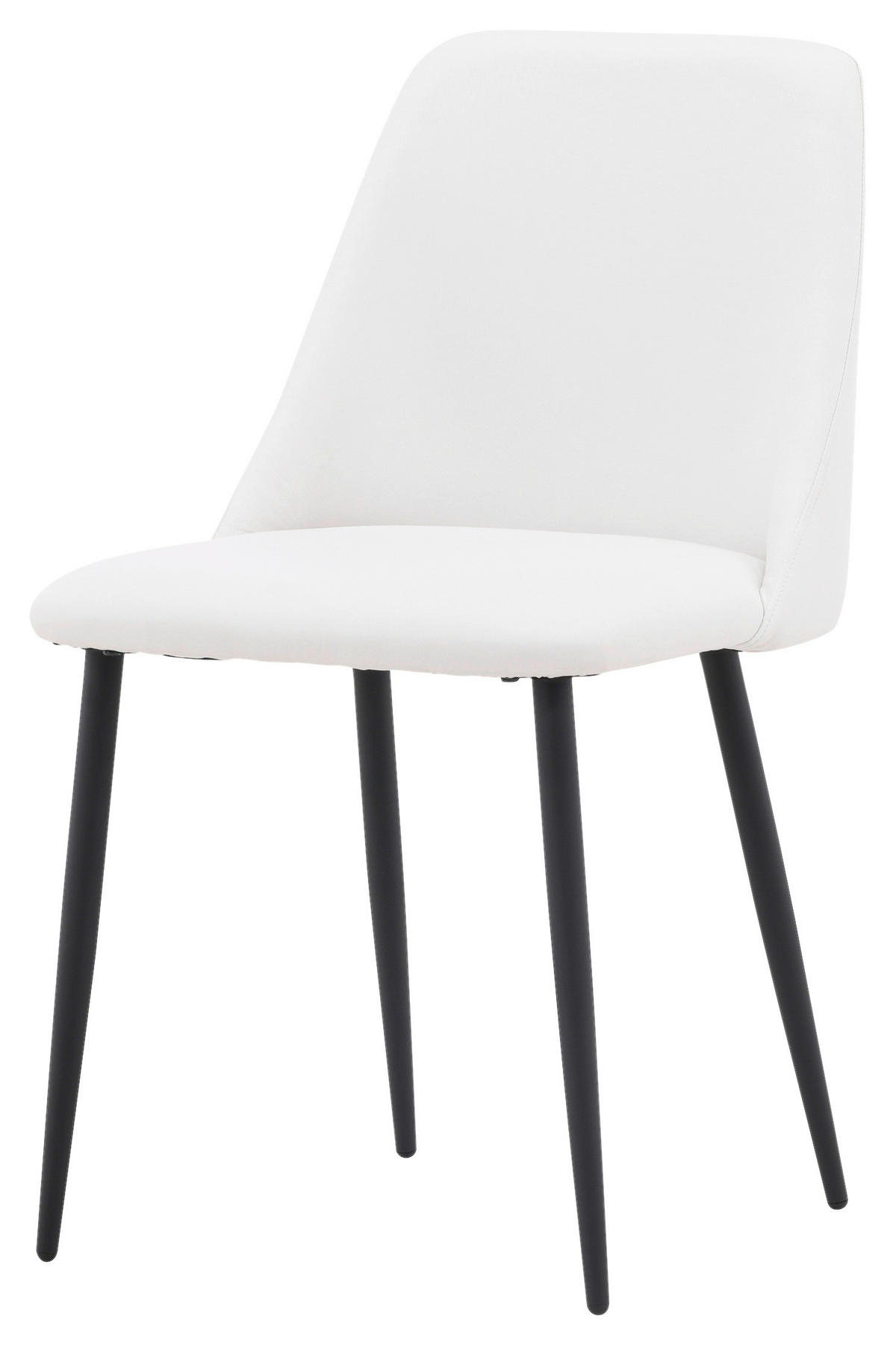 STOLSET 2 styck stål läderimitation (vegan)  - vit/svart, Design, metall/textil (49/87/56cm) - Livetastic