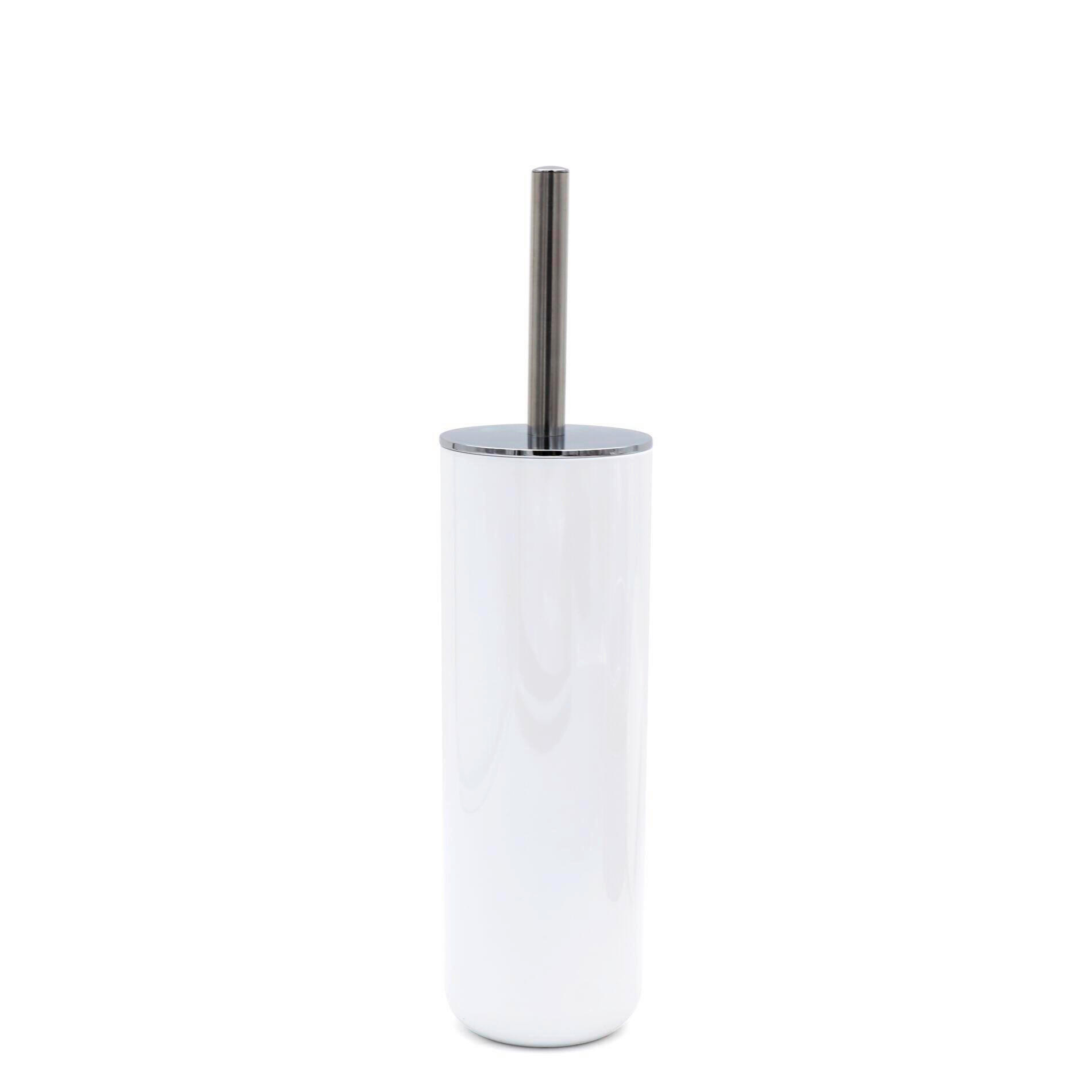 WC-BÜRSTENGARNITUR in Kunststoff  Kunststoff   - Chromfarben/Weiss, Basics, Kunststoff (9/37,3/9cm) - Sadena