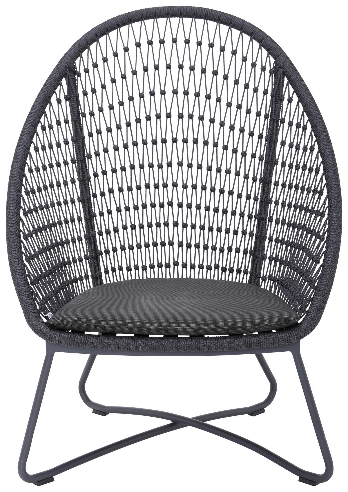GARTENSESSEL Metall, Textil Anthrazit, Grau  - Anthrazit/Grau, Design, Textil/Metall (84/110,5/87,5cm)