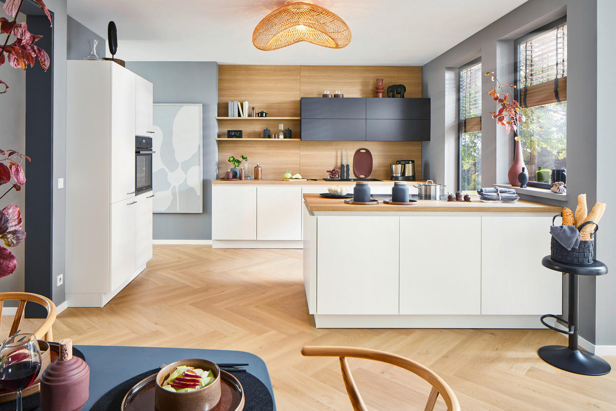 EINBAUKÜCHE   - Weiß, Design, Holzwerkstoff - Dieter Knoll