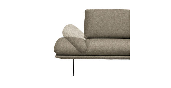 ECKSOFA  in Flachgewebe Hellbraun Rücken echt, Armteilverstellung, Relaxfunktion  234/155 cm  - Hellbraun/Schwarz, Design, Textil/Metall (234/155cm) - Dieter Knoll