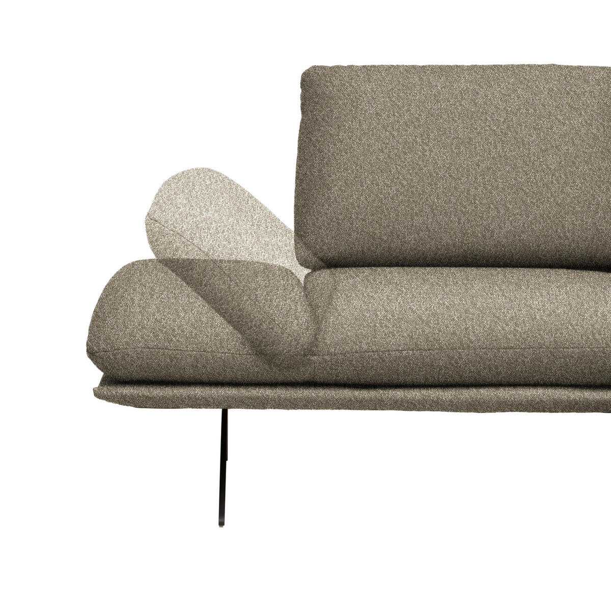 ECKSOFA Flachgewebe Hellbraun  - Hellbraun/Schwarz, Design, Textil/Metall (234/155cm) - Dieter Knoll