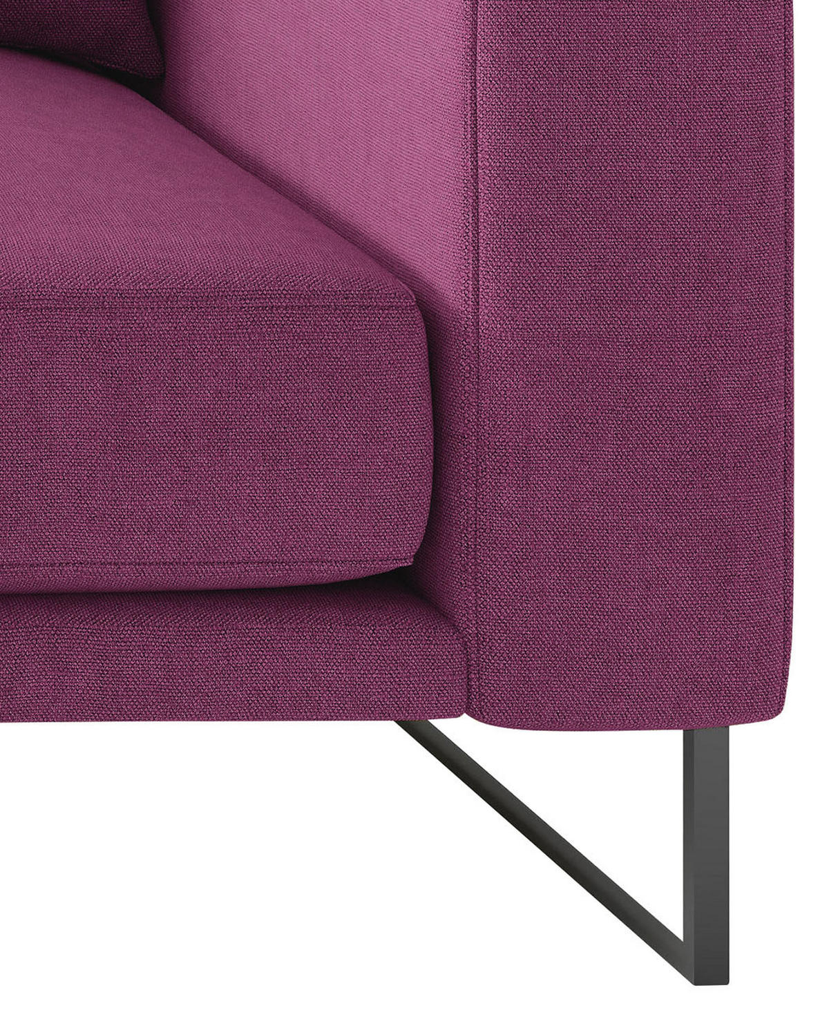 BIGSOFA in Webstoff Magenta  - Magenta/Schwarz, Design, Textil/Metall (150/283cm) - Livetastic