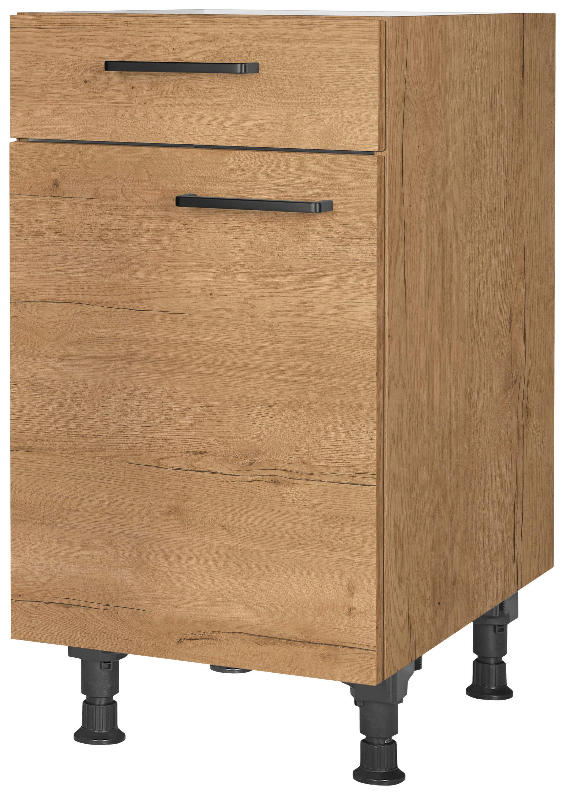 SCHUBKASTENUNTERSCHRANK 45/87/56 cm  in Eichefarben  - Eichefarben/Schwarz, MODERN, Holzwerkstoff/Metall (45/87/56cm) - Nobilia