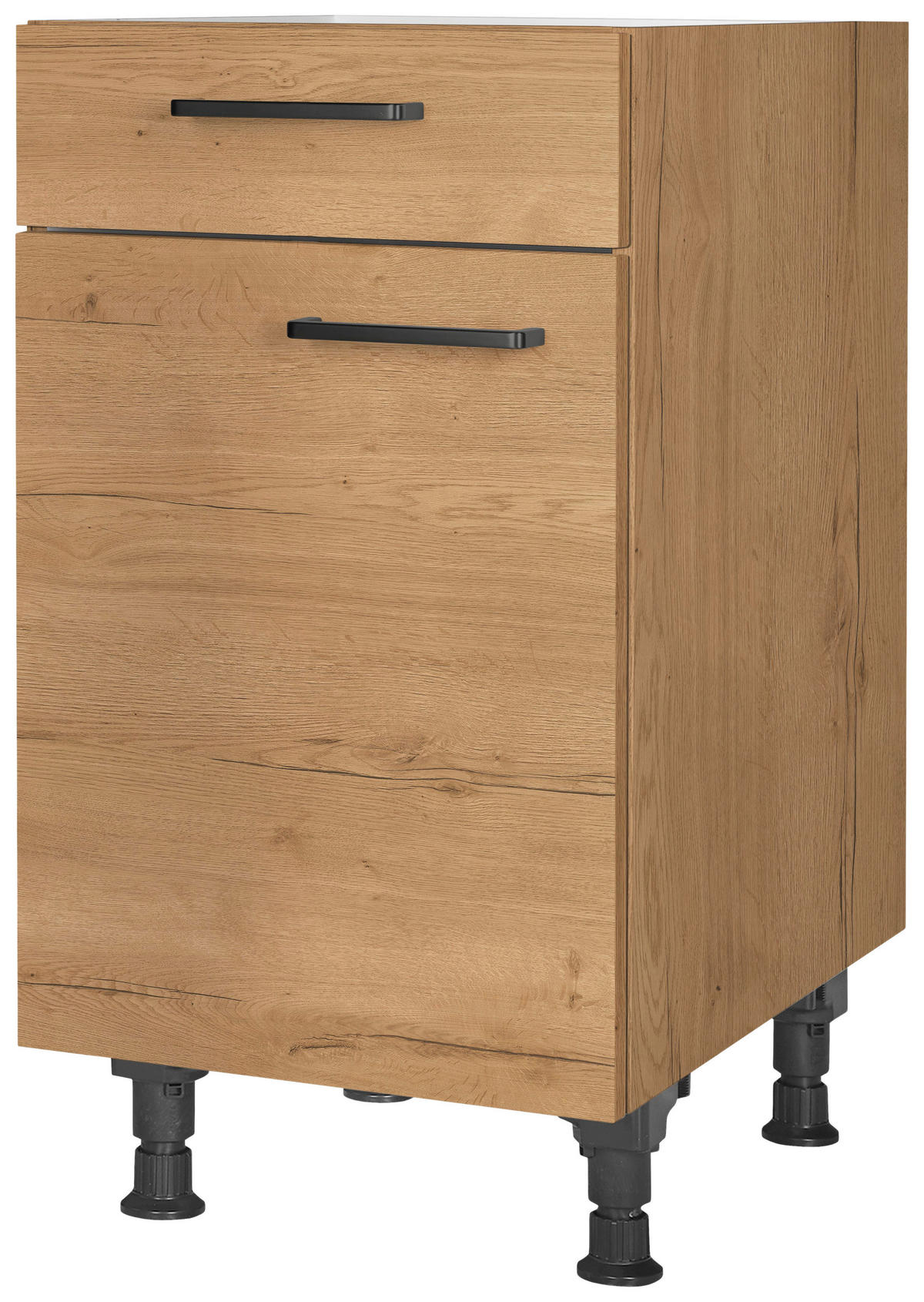 SCHUBKASTENUNTERSCHRANK 45/87/56 cm  in Eichefarben  - Eichefarben/Schwarz, MODERN, Holzwerkstoff/Metall (45/87/56cm) - Nobilia