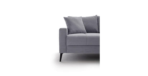 ECKSOFA  in Cord Grau  280/173 cm  - Schwarz/Grau, KONVENTIONELL, Textil/Metall (280/173cm) - Hom`in