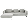 ECKSOFA in Cord Grau  - Schwarz/Grau, Konventionell, Textil/Metall (178/284cm) - Hom`in