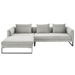 ECKSOFA in Cord Grau  - Schwarz/Grau, KONVENTIONELL, Textil/Metall (178/284cm) - Hom`in