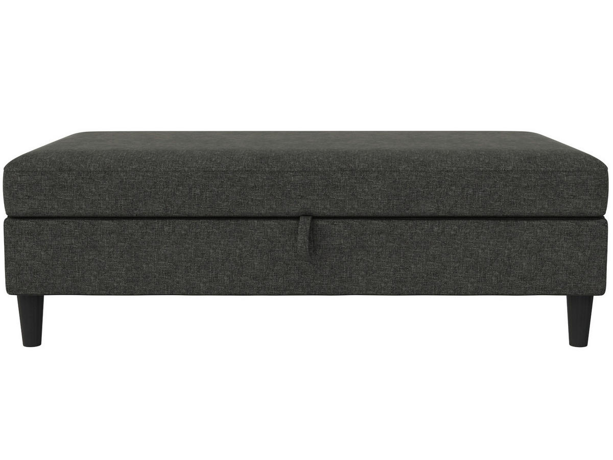 HOCKER in Textil Anthrazit  - Anthrazit/Schwarz, Basics, Kunststoff/Textil (130/43/69cm) - Livetastic