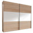 SCHWEBETÜRENSCHRANK in Weiß, Eichefarben - Eichefarben/Alufarben, Design, Holzwerkstoff/Metall (250/236/68cm) - Hom`in SCHWEBETÜRENSCHRANK in Weiß, Eichefarben - Eichefarben/Alufarben, Design, Holzwerkstoff/Metall (250/236/68cm) - Hom`in