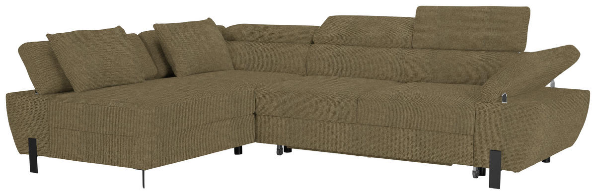 HÖRNSOFFA i vävt tyg olivgrön  - olivgrön/svart, Modern, metall/textil (93/75-90/277cm) - MID.YOU