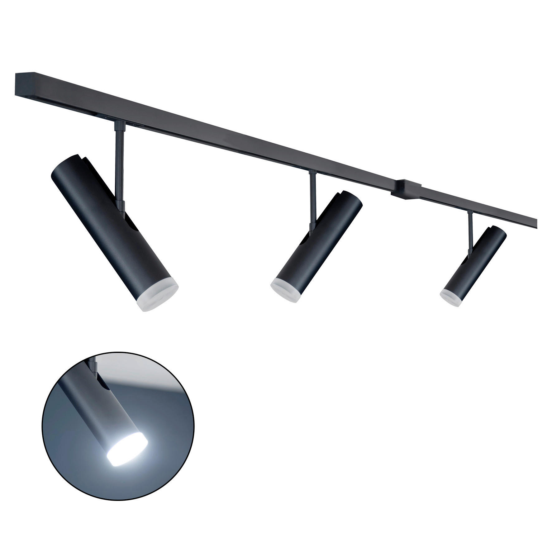 Schienensystem-Set Lina 300/4,5/25 cm  - Schwarz, Design, Metall (300/4,5/25cm) - Schöner Wohnen