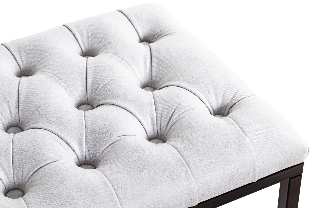 SITZBANK  in 60/45/40 cm  - Hellgrau/Schwarz, MODERN, Holzwerkstoff/Textil (60/45/40cm)