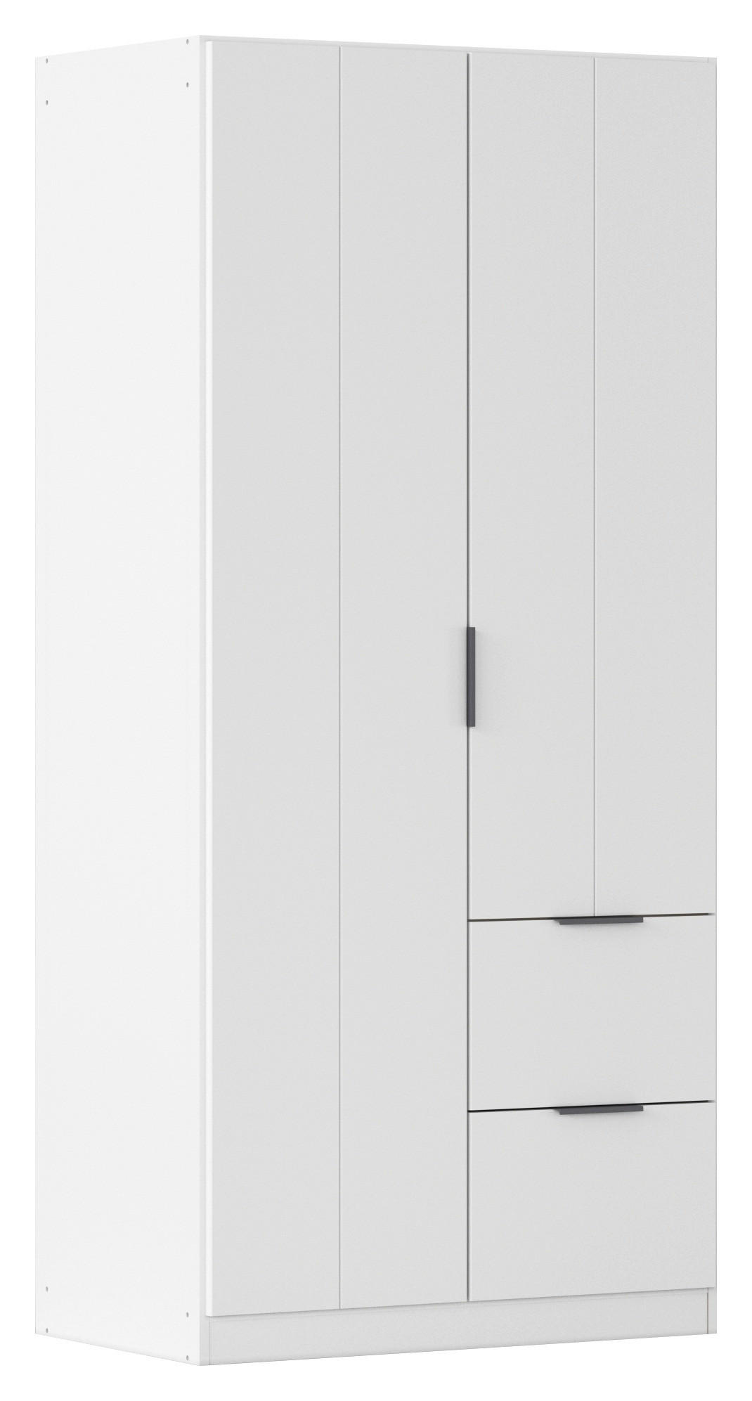 GARDEROB MED GÅNGJÄRN 91/197/54 cm 2-dörrar - vit/grå, Modern, metall/trämaterial (91/197/54cm) - Rauch Möbel